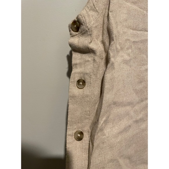 Universal Thread Womens Tan Linen Blend Side Button Sleeveless Shell Top L NWT - Picture 5 of 6